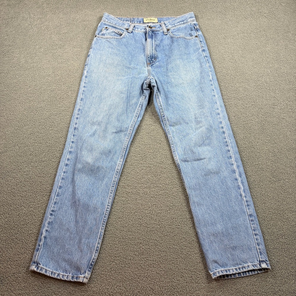 LL Bean Jeans Mens 30x29 Blue Classic Fit Denim Pants 220626 Straight Leg Cotton
